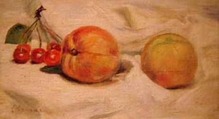 Pierre-Auguste Renoir Duraznos y cerezas oil painting picture